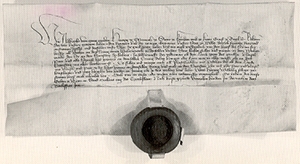 Urkunde Nr. 57 Wien, 1412 Feber 24, Pergament mit vorhandenem Siegel Herzog Albrechts V. bewilligit der Stadt Wels zusätzlich zum Samstag-Wochenmarkt einen zweiten Dienstag abzuhalten.
