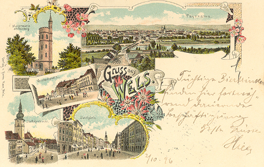 "Corresondenz-Karte" mit Poststempel vom 02.10.1896