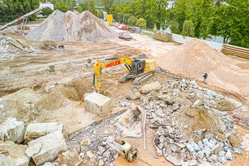 PK Spatenstich Volksgarten Baustelle Abriss