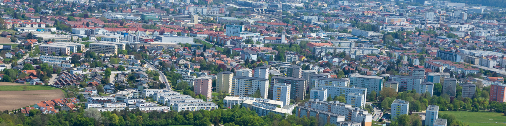 Gartenstadt aus der Vogelperspektive