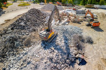 PK Spatenstich Volksgarten Baustelle Abriss