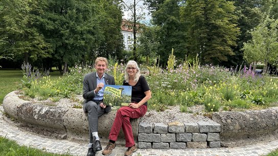 Schlosspark Lichtenegg Brunneneinfassung Wildblumenbeet Kroiß