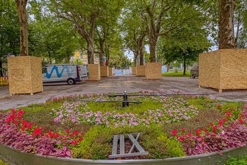 PK Spatenstich Volksgarten Stadthalle Vorplatz