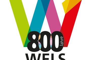 Logo 800 Jahre Wels - quadratisch - schwarz