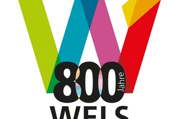 Logo 800 Jahre Wels - quadratisch - schwarz