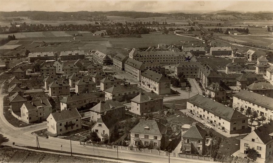 Luftbild der Vogelweide aus dem Jahr 1940