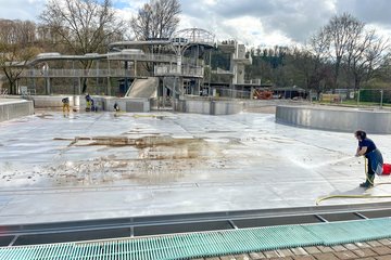 Vorbereitung Freibad Eröffnung