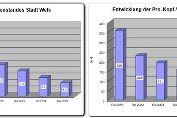 Grafik Entwicklung Schuldenstand und Pro-Kopf-Verschuldung