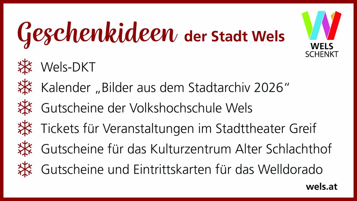Sujet Weihnachtsgeschenke Stadt 2025