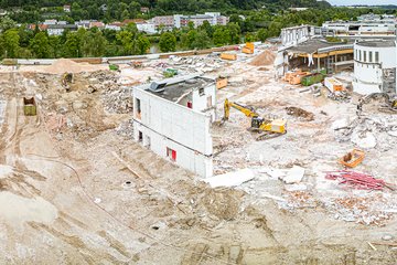 PK Spatenstich Volksgarten Baustelle Abriss