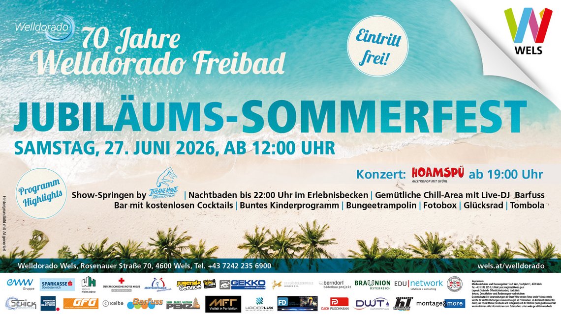 Sujet Welldorado Sommerfest 70 Jahre 2026