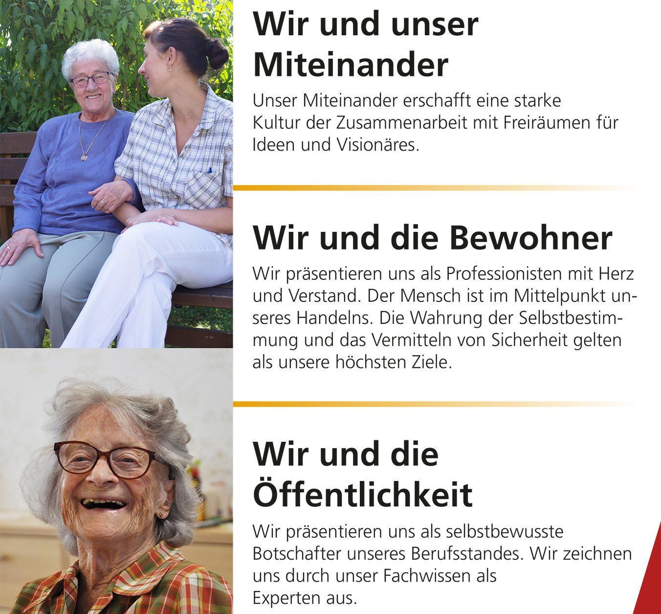 Leitlinien der Seniorenbetreuung, Plakat