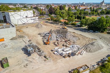 PK Spatenstich Volksgarten Baustelle Abriss