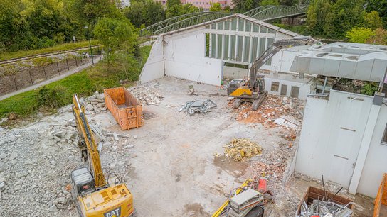 Abrissarbeiten Volksgarten