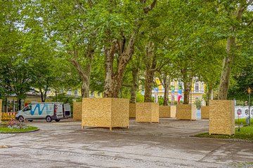 PK Spatenstich Volksgarten Stadthalle Vorplatz