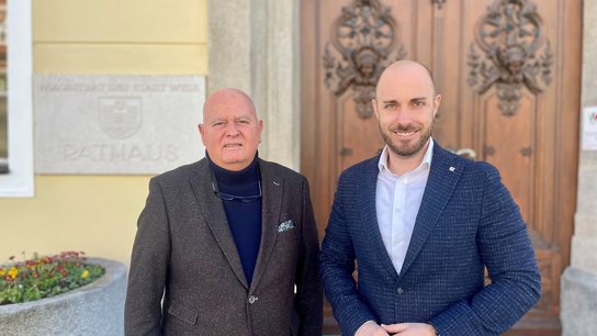 Stadtrat Schäfer und Wohnungsombudsmann Schatzmann