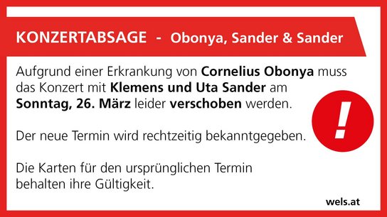 Konzertabsage Obonya Sander Sander