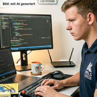 IT-Techniker Lehrling bei der Arbeit