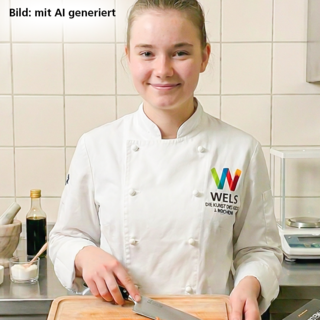 Koch Lehrling bei der Arbeit