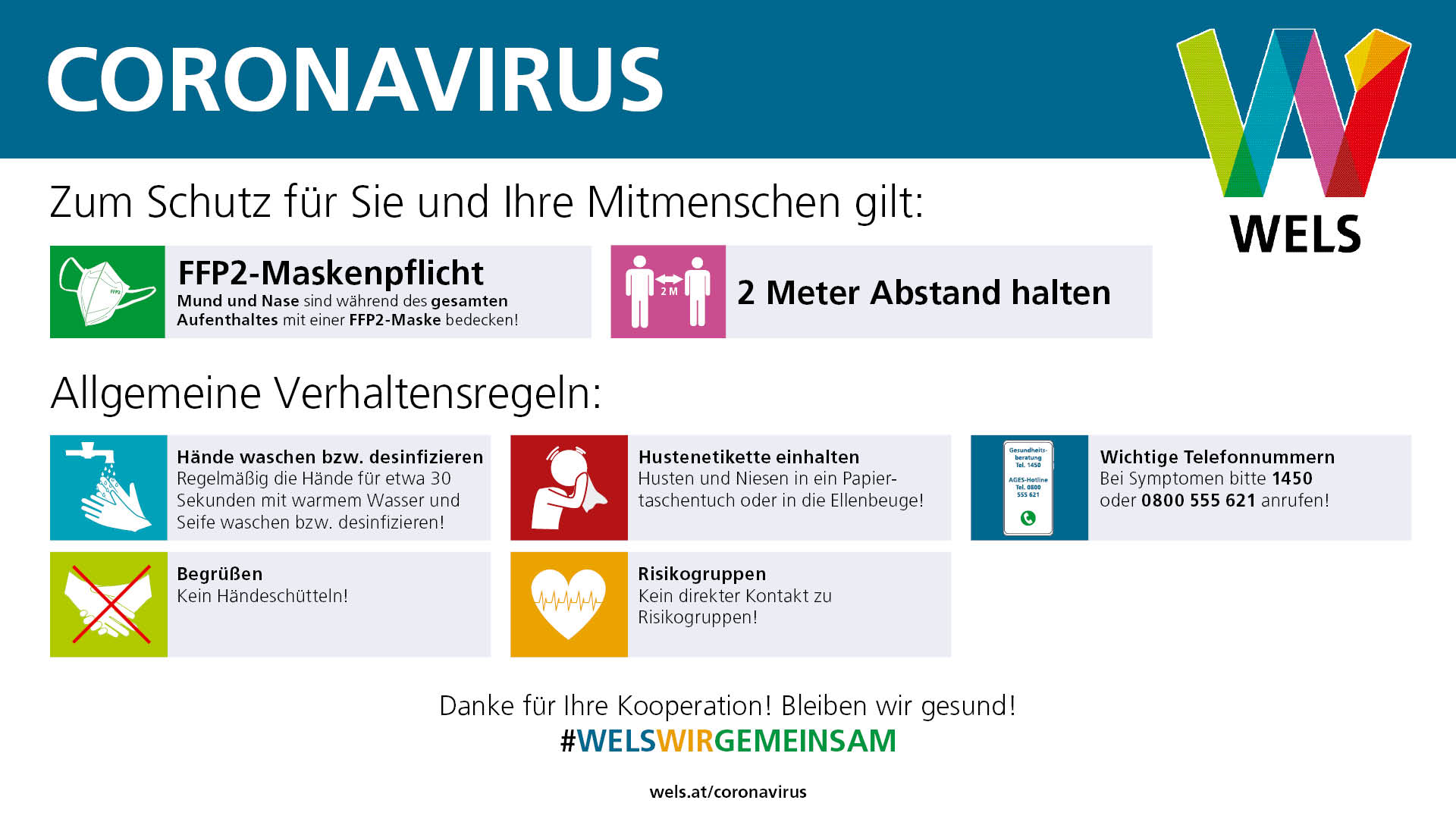 Coronavirus - Allgemeine Verhaltensregeln