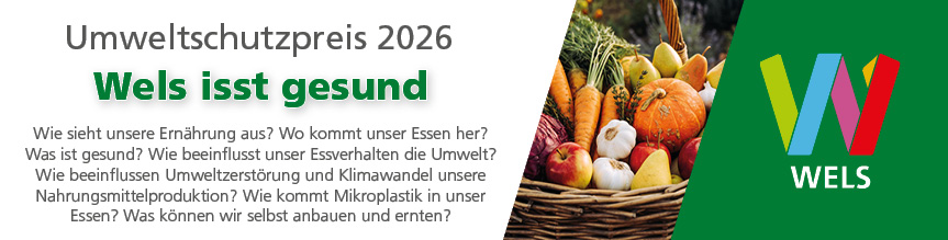Header Umweltschutzpreis zum Thema Wels isst gesund.
