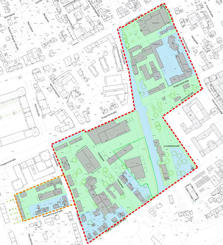 Lokalbahnhof farbiger Stadtplan