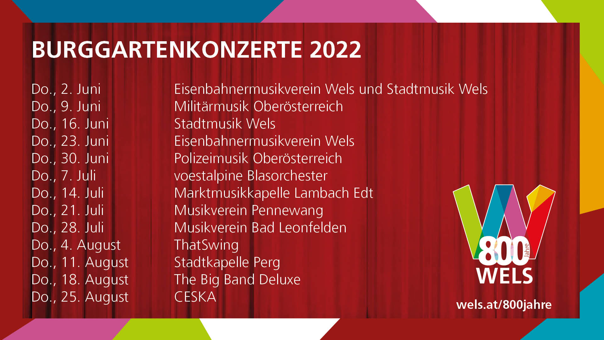 Übersicht Burggartenkonzerte 2022